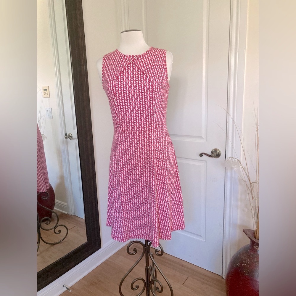 New York & Co. Pink & White Pattern Dress